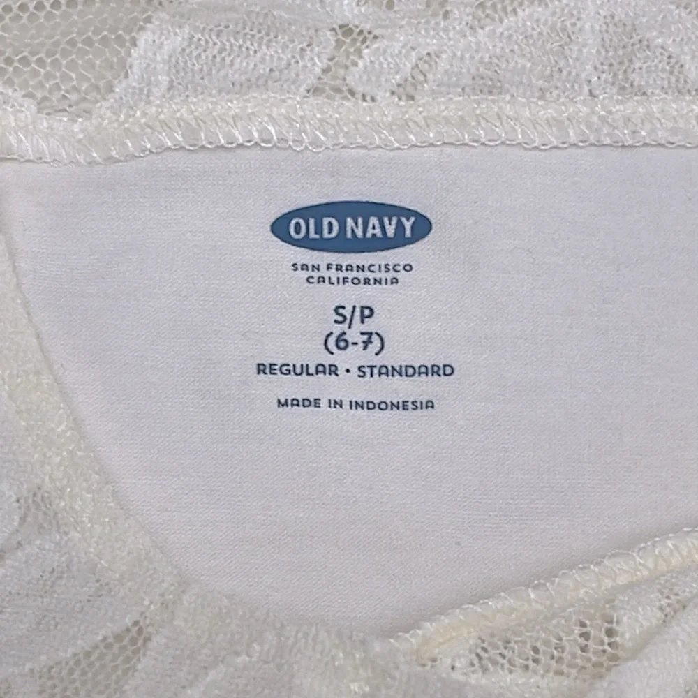 ❤️ 🆕 OLD NAVY Long Sleeve Girls Embroidered Cream Blouse Size S